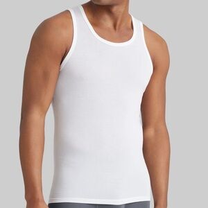 Tommy John 2 Pack Cotton Basics Tank Style Stay Tucker Fit White Undershirts